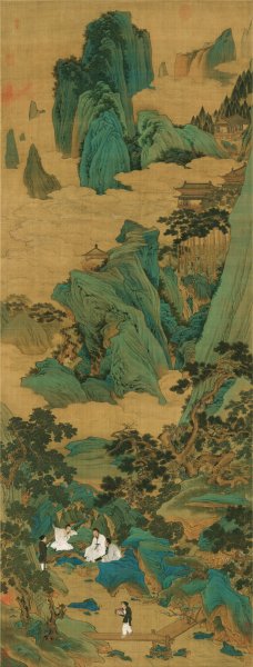 明 仇英 桃园仙境66.7-175cm 调 [山水]