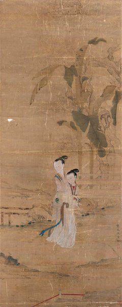 明 仇英 古代仕女 38x95[人物]