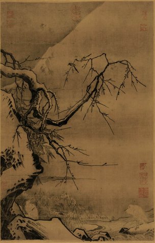 宋 马远 雪滩双鹭 38x60[花鸟]
