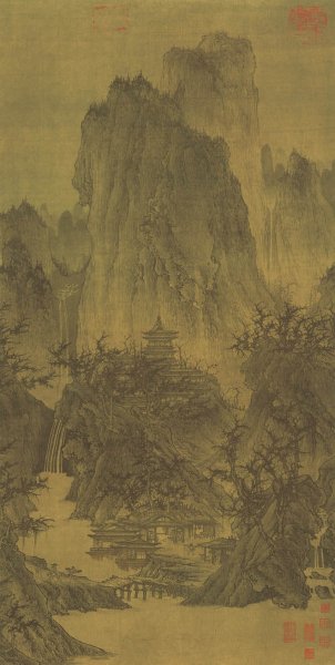 宋 李成 晴峦萧寺图 绢本56x111.8 [山水]