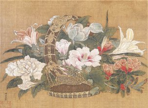宋 李嵩 花篮图 绢本 26.1 x 26.3 [花鸟]