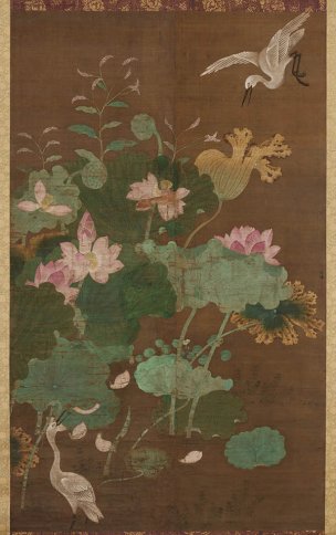 宋 佚名 蓮池水禽图-1 东京国立博物馆 54x85[花鸟