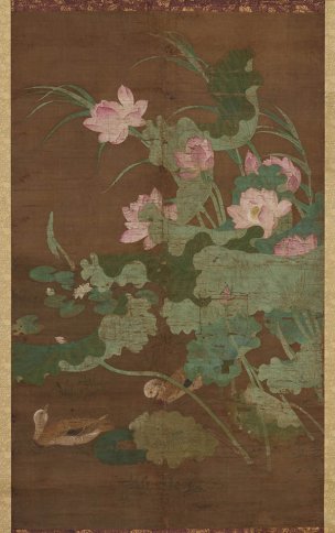 宋 佚名 蓮池水禽图-2 东京国立博物馆 54x85[花鸟