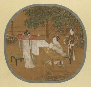 宋 刘松年 宫女图 43x41[人物]