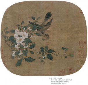 宋 佚名 雀山茶图 绢本23.5X26.7 [花鸟]