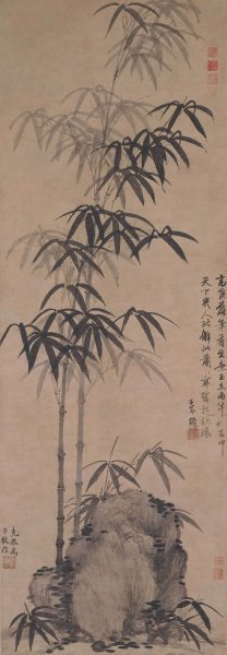 元 高克恭 墨竹坡石图 42x121[山水]