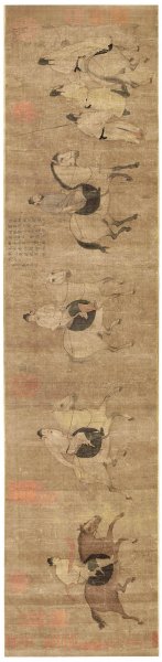唐 佚名 游骑图 23x95[人物]