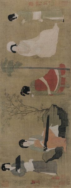 唐 佚名 仕女图 绢本27.95x73.31 [人物] 
