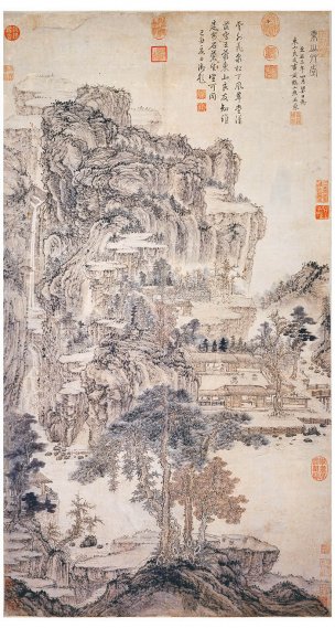 元 王蒙 东山草堂 纸本 60.9x113 [山水] 