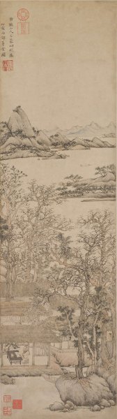 元 王蒙 西郊草堂图轴 27.2x97[山水] 