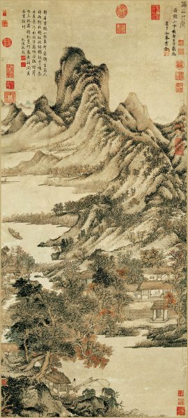 元 王蒙 秋山草堂图 调 55.4x122.9[山水] 