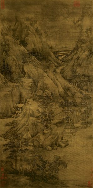 五代 董源 溪岸图 102×205 [山水] 