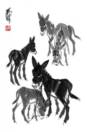 近现代 黄胄 驴[走兽] 