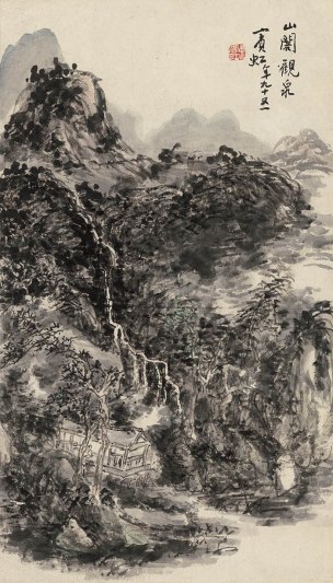 近现代 黄宾虹 山阁观泉CA1008042-22 34x60[山水]