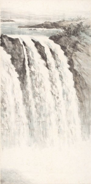 近现代 黄君壁 松颜泉声（四屏一） 53x107[山水