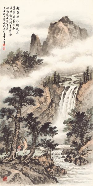 近现代 黄君壁 雨过碧山 36x72[山水]