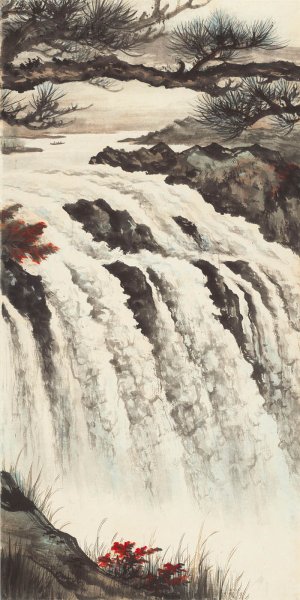 近现代 黄君壁 山水四连屏3 56x111[山水]