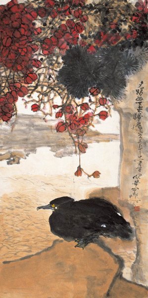 近现代 高冠华 (40)22×44[花鸟]