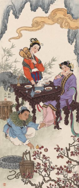 近现代 高文刚 翩翩 42x100[人物]