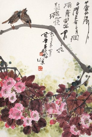 近现代 高冠华 (38)30×44[花鸟]