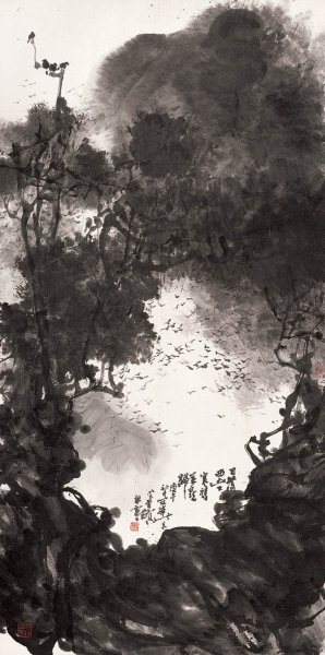 近现代 高冠华 (3)22×44[花鸟]