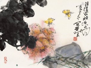 近现代 高冠华 (34)43×32[花鸟]