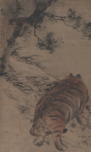 近现代 高其佩 猛虎图轴141X85[走兽]