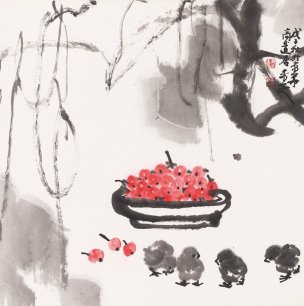 近现代 马未定 红果scan100722-14 76x74[花鸟]