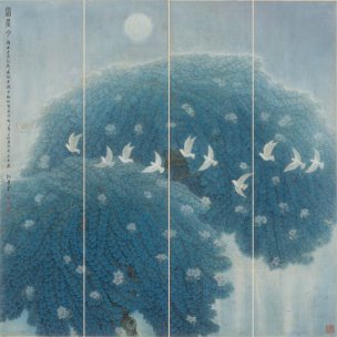 近现代 陈训勇 霜晨月-X 168×168[花鸟]