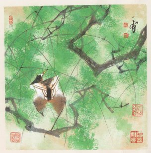 近现代 韩天衡 春-X 35×36[花鸟]
