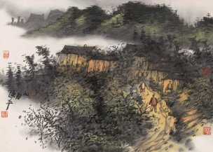 近现代 陈平 山水小品 29x21 (3)[山水]