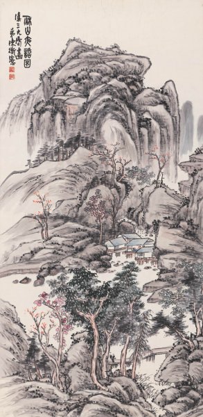近现代 陈师曾 秋山夜话 纸 64X129tif[山水]