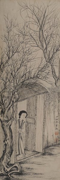 近现代 陈少梅 人物四条屏69×23×4-纸本镜片2[人物