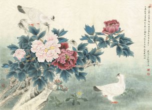 近现代 李晓明  临余致贞 春光明媚 89x65[花鸟] 