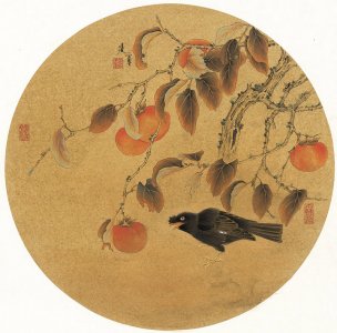 近现代 张建军 团扇小鸟10幅-10-43x43[花鸟]