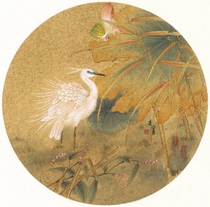 近现代 张建军 团扇小鸟10幅-05-43x43[花鸟]