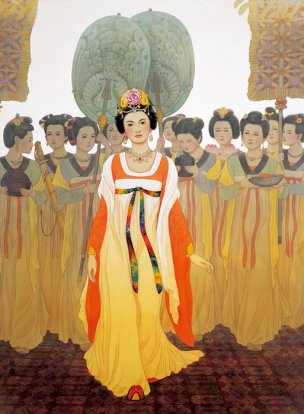 近现代 冯长江 仕女图 59x81[人物]
