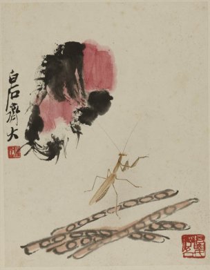 近现代 齐白石 豇豆螳螂-N 42X54[其它]