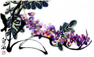 近现代 齐白石 紫藤[花鸟]