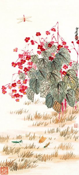 近现代 齐白石 海棠秋声 51x112[花鸟]