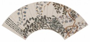 近现代 齐白石 折枝花卉扇面-3[花鸟]