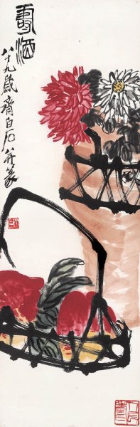 近现代 齐白石 寿酒-ca0804042 18x54[花鸟]