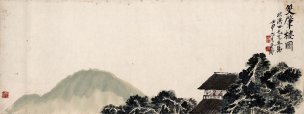 近现代 齐白石 双肇楼图 88x33[山水]