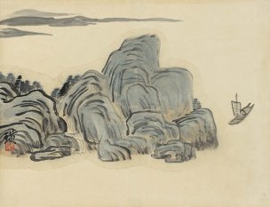 近现代 齐白石 借山图册（23开） (8) 45.5x34.5[山水