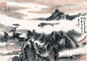 近现代 陆俨少 锦江春色来天地42x30[山水]