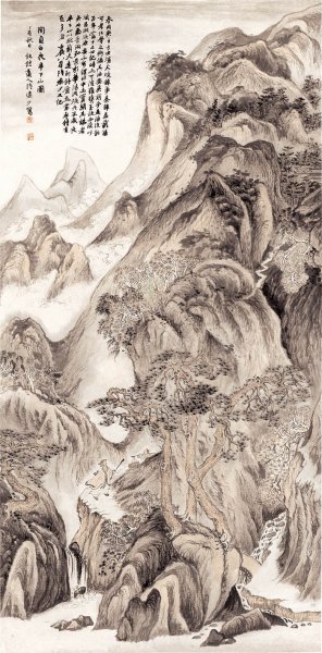 近现代 陆俨少 陶贞白夜半下山图66-134cm[山水]