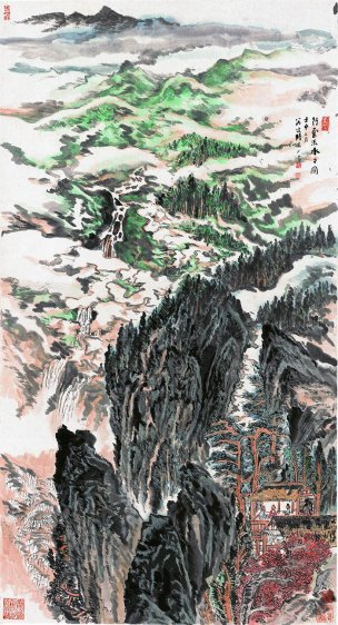 近现代 陆俨少 行云流水2 97X180[山水]