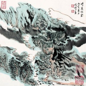 近现代 陆俨少 纪念全集-蒙象册6-34x34[山水]