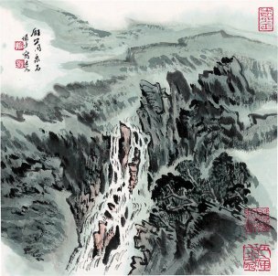 近现代 陆俨少 纪念全集-蒙象册7-34x34[山水]