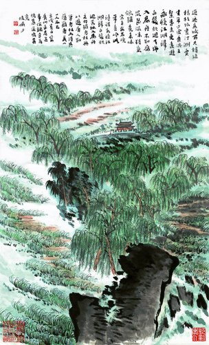 近现代 陆俨少 楼外图2 59X96[山水] 